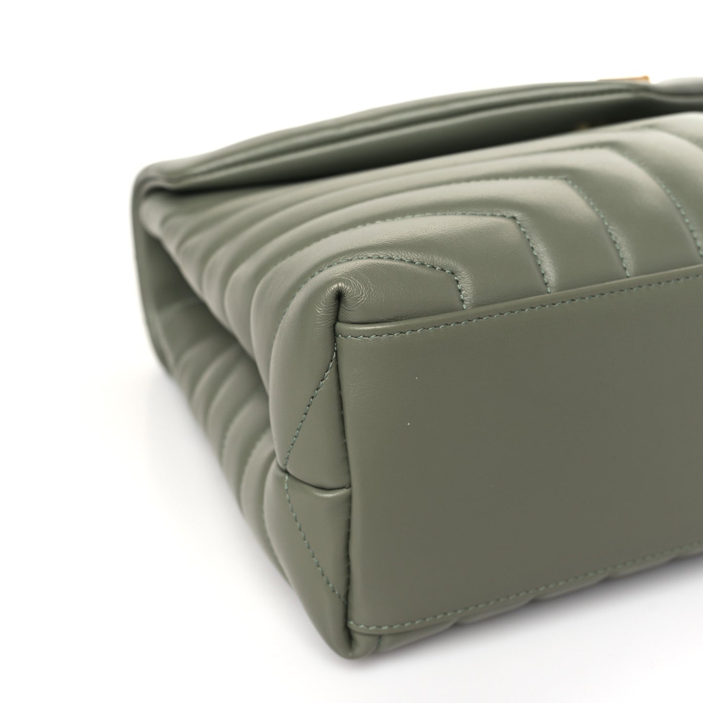 Calfskin Y Quilted Monogram Medium Loulou Chain Satchel Light Sage