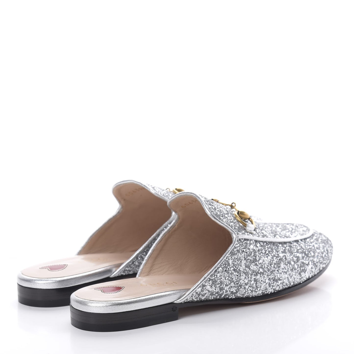 Glitter Womens Princetown Slippers 37.5 Silver