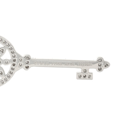 Tiffany Platinum 18K Rose Gold Pink Diamond Daisy Key Pendant 3 of 5