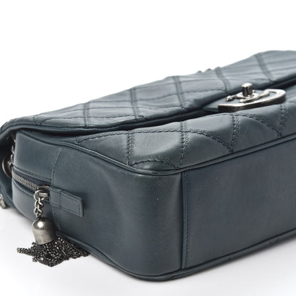 Chanel Calfskin Quilted Jumbo Coco Sporran Flap Dark Green 5 of 9