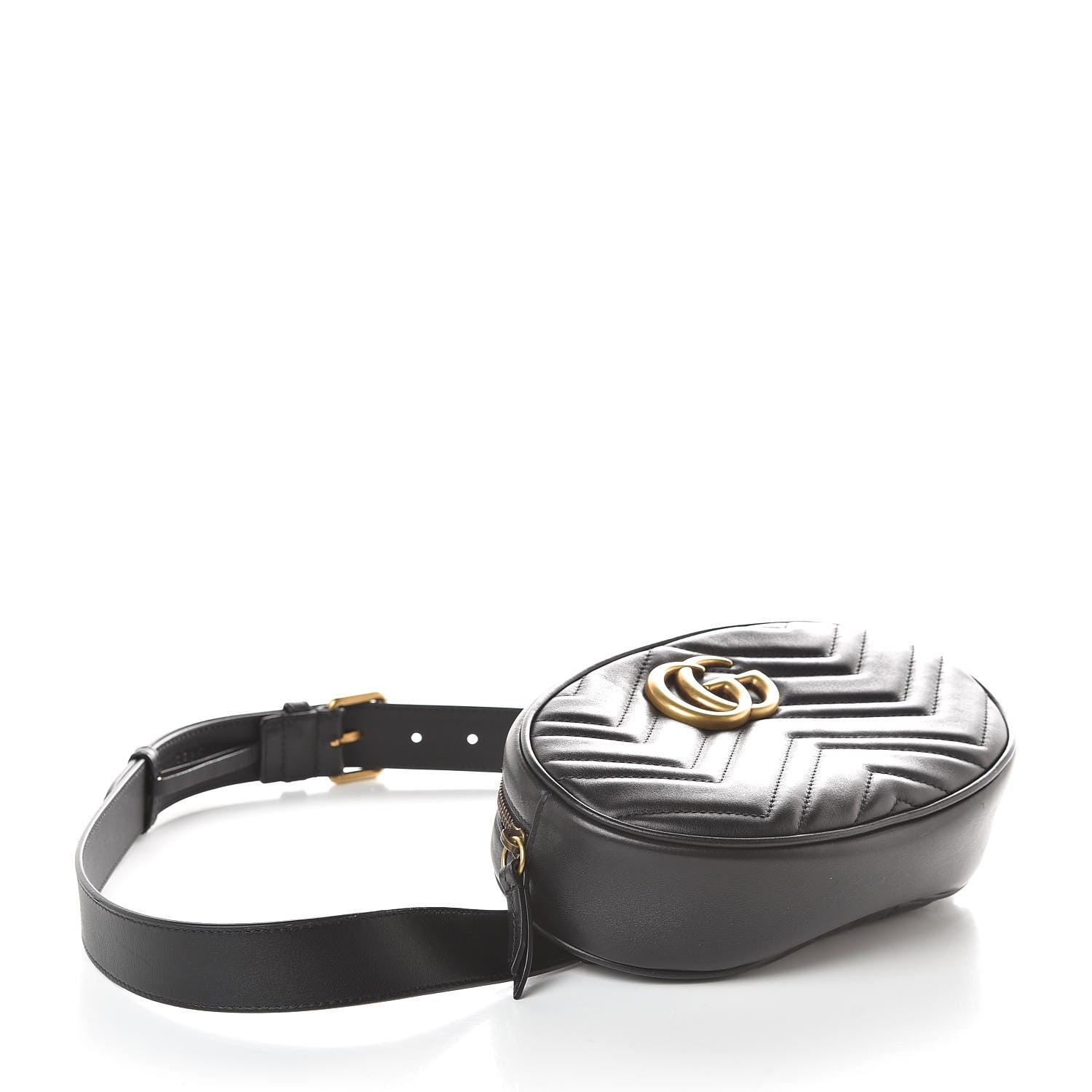 Gucci Calfskin Matelasse GG Marmont Belt Bag 105 42 Black 4 of 12