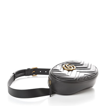 Gucci Calfskin Matelasse GG Marmont Belt Bag 105 42 Black 4 of 12