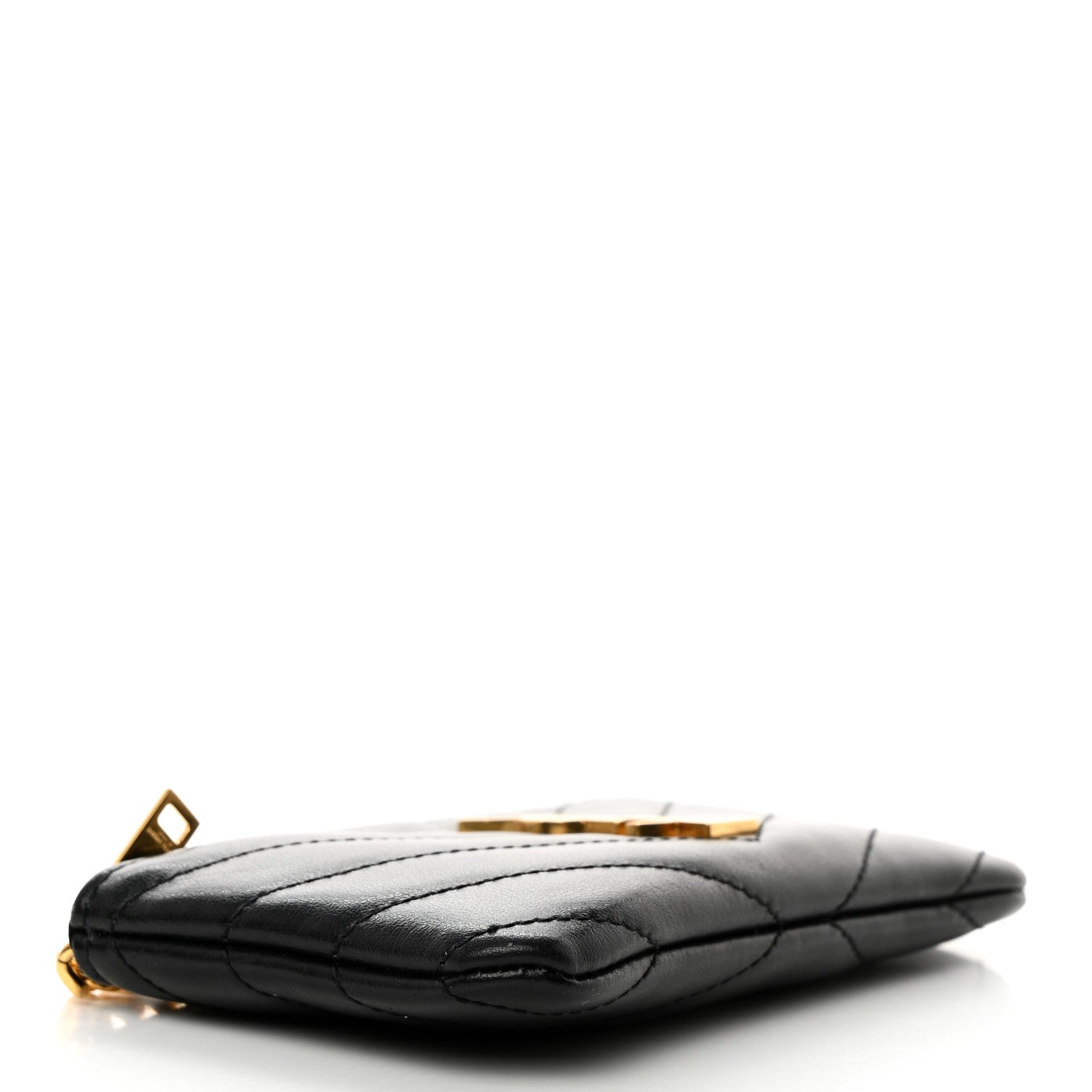 Saint Laurent Calfskin Matelasse Monogram Key Pouch Black 3 of 7