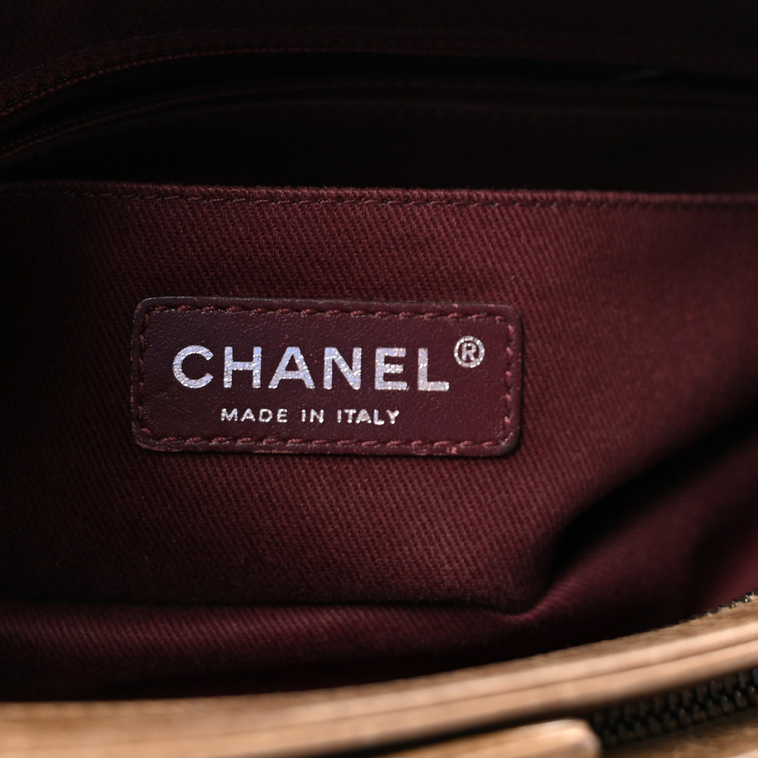 Chanel Glazed Calfskin Quilted Coco Pleats Chain Clutch Brown 6 of 10