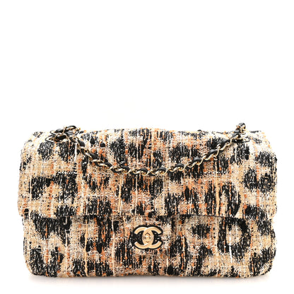 Chanel Tweed Mixed Fibers Leopard Print Small Souplissimo Maxi Flap Brown Black White 1 of 10