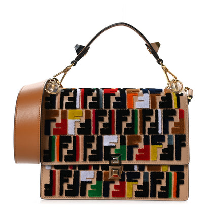 Fendi Vitello Liberty Velvet FF Multicolor Kan I Shoulder Bag Multicolor Cuoio 1 of 11