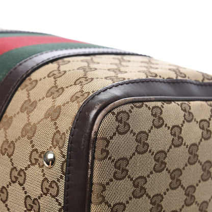 Gucci Monogram Vintage Web Medium Boston Dark Brown 11 of 13