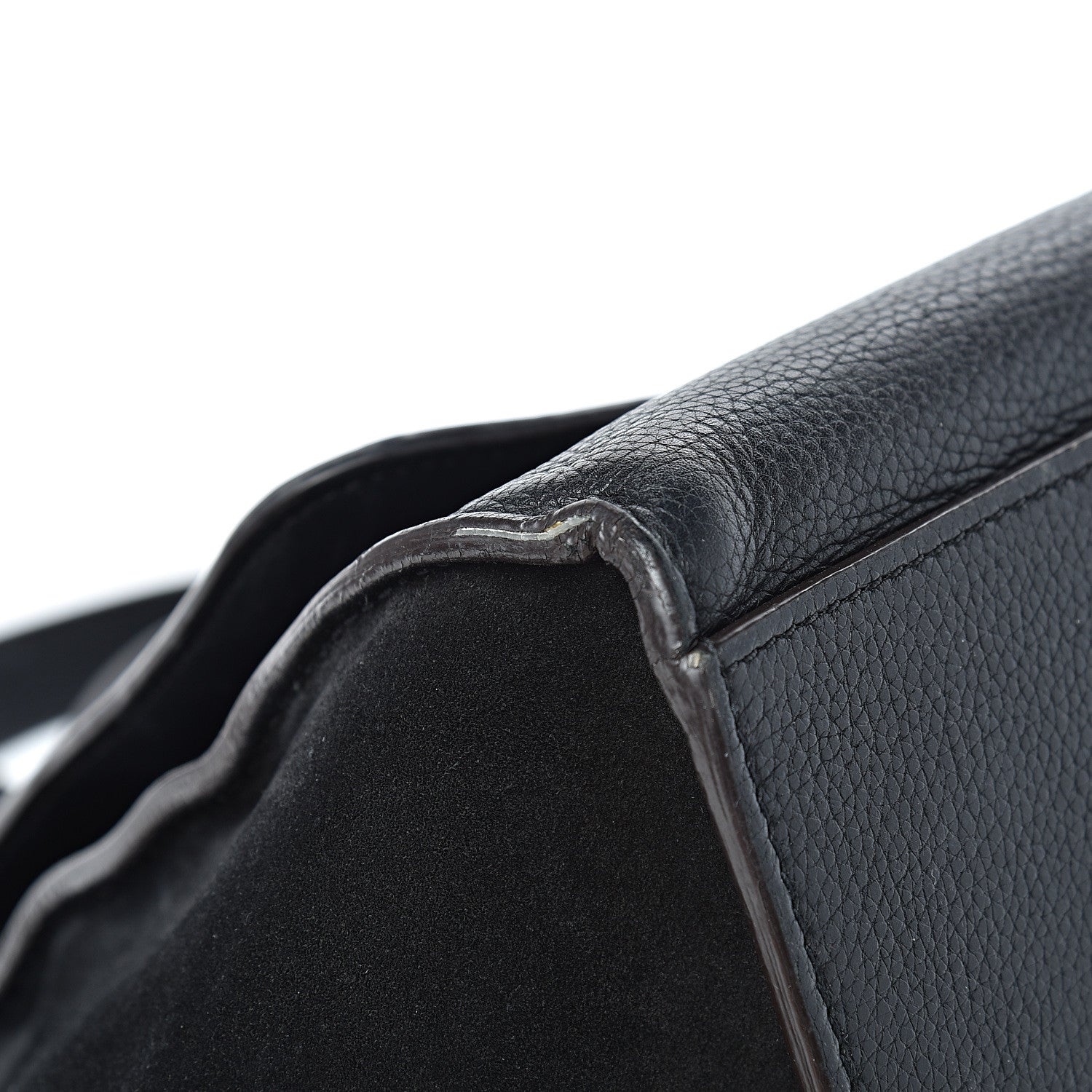 Celine Drummed Calfskin Suede Medium Trapeze Black 9 of 18
