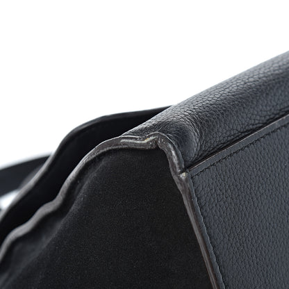 Celine Drummed Calfskin Suede Medium Trapeze Black 9 of 18