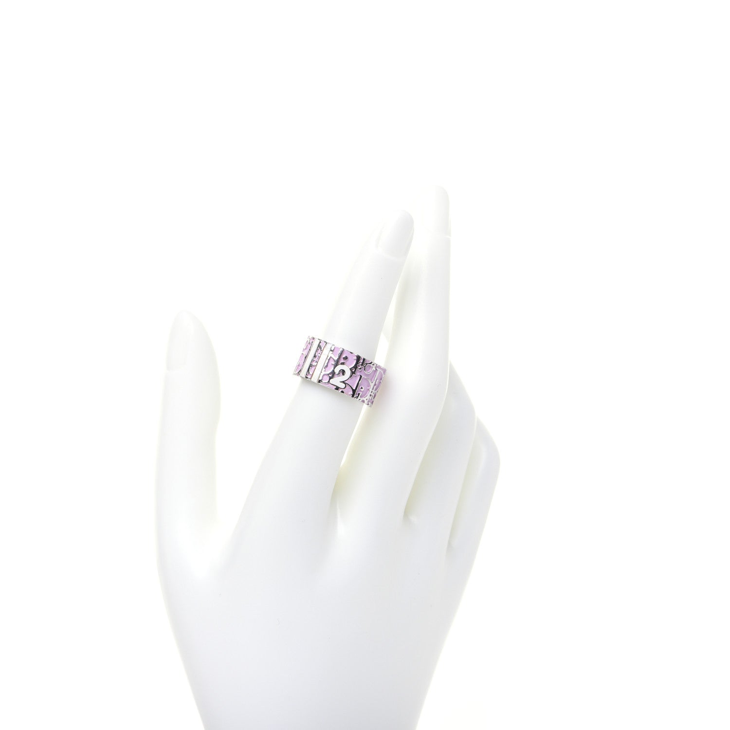 Christian Dior Silver Logo Ring 6 Pink 2 of 4