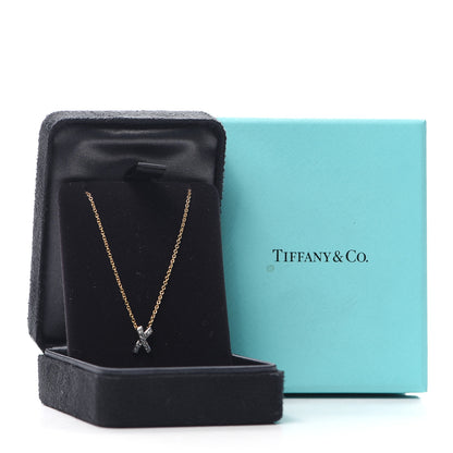 Tiffany 18K Yellow Gold Platinum Diamond Mini Paloma Picasso Graffiti X Pendant Necklace 6 of 6