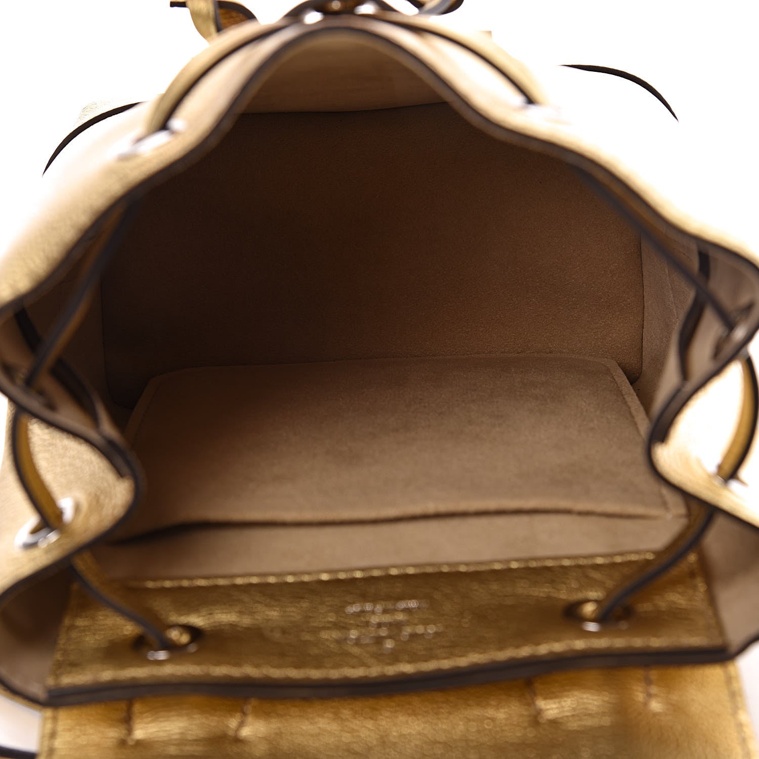 Louis Vuitton Metallic Calfskin Lockme Mini Backpack Gold 5 of 9
