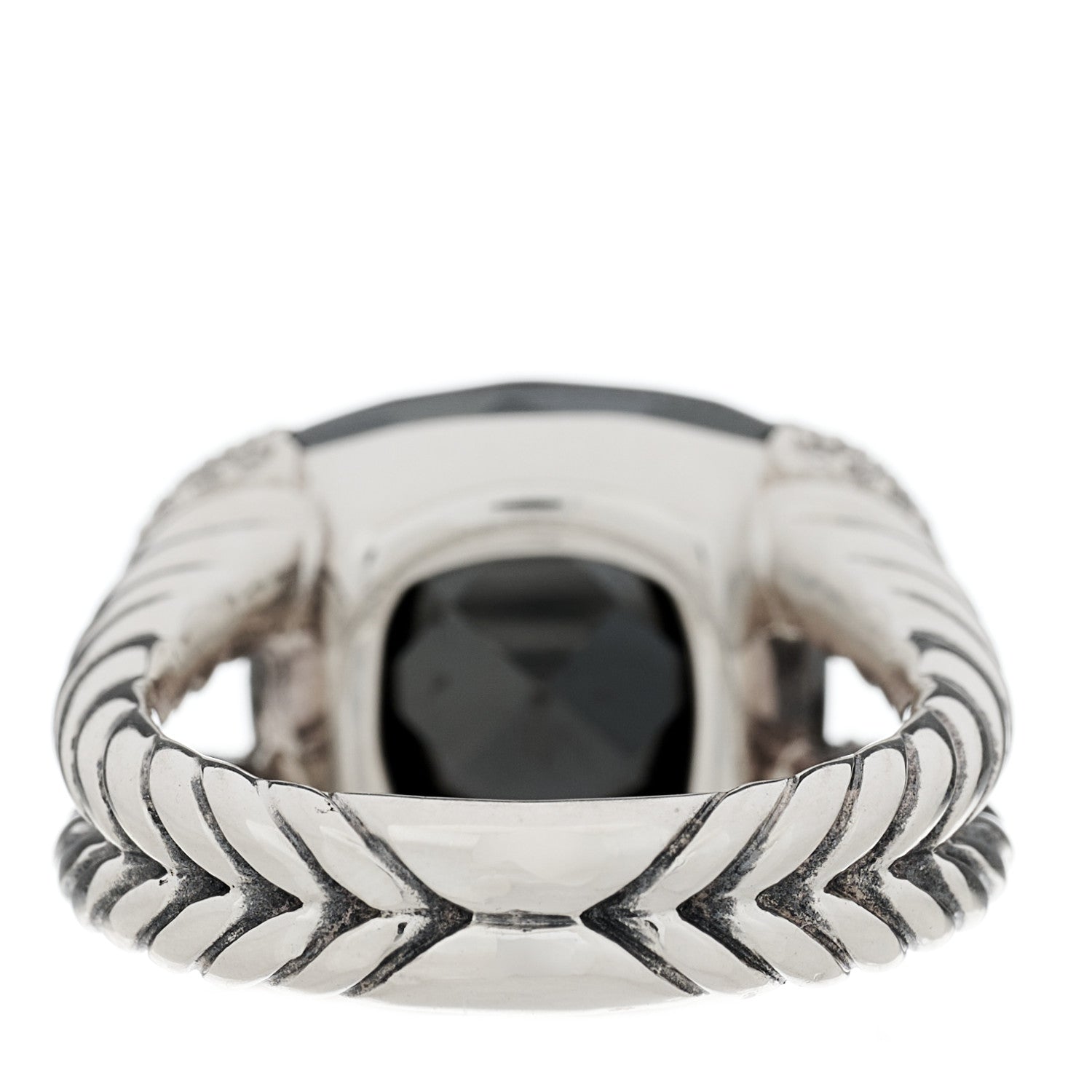 David Yurman Sterling Silver Diamond Hematine Willow Ring 54 6.75 4 of 5