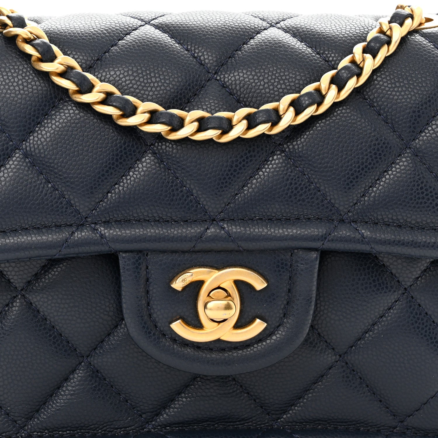 Chanel Caviar Quilted Mini Sweet Classic Flap Navy Blue 8 of 10
