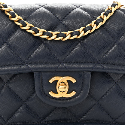 Chanel Caviar Quilted Mini Sweet Classic Flap Navy Blue 8 of 10