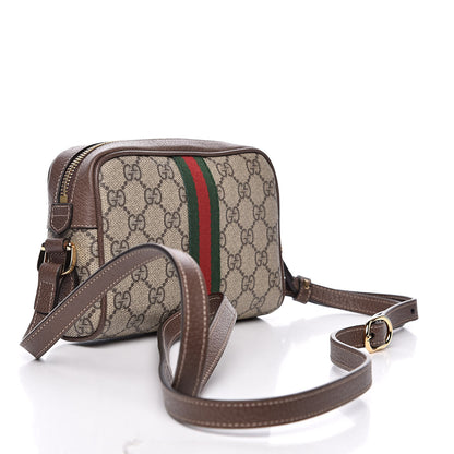 Gucci GG Supreme Monogram Web Mini Ophidia Shoulder Bag Brown 3 of 11