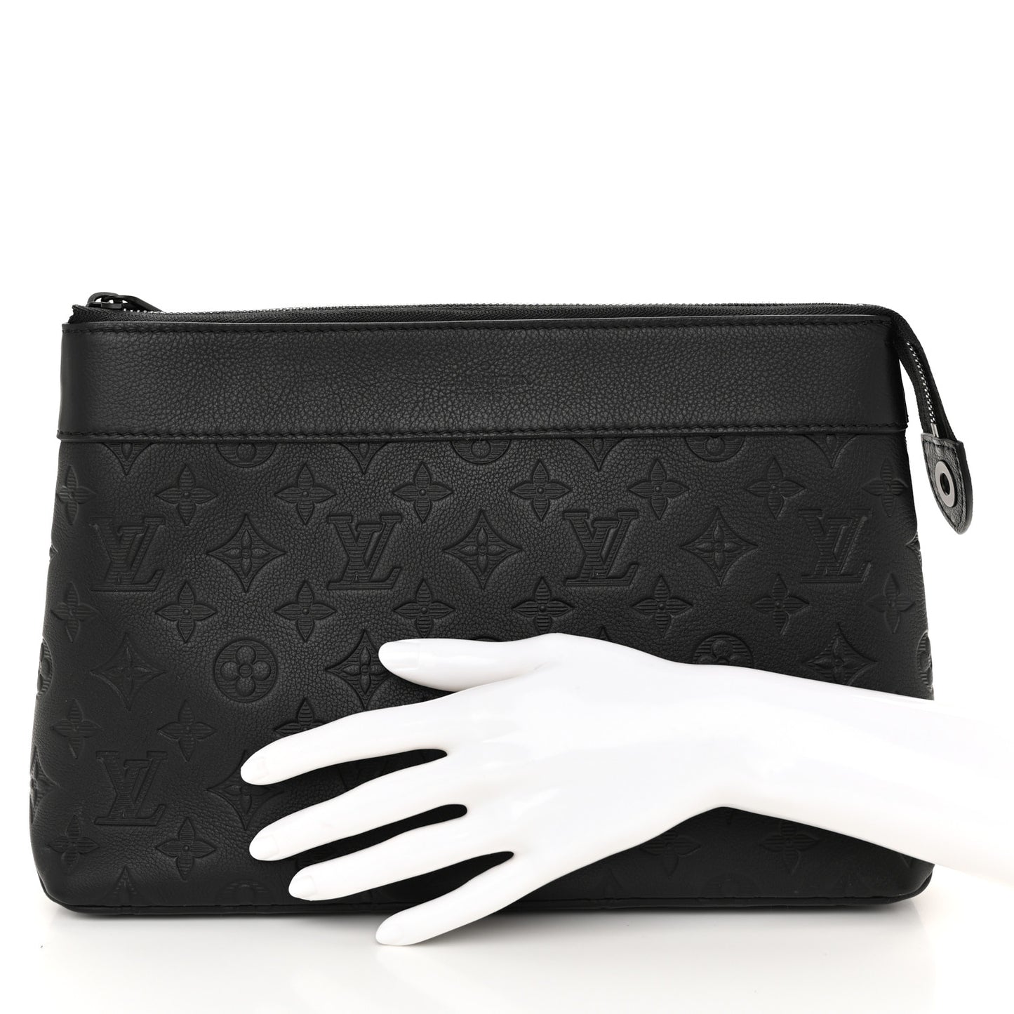 Shadow Calfskin Monogram Pochette Voyage Souple Black