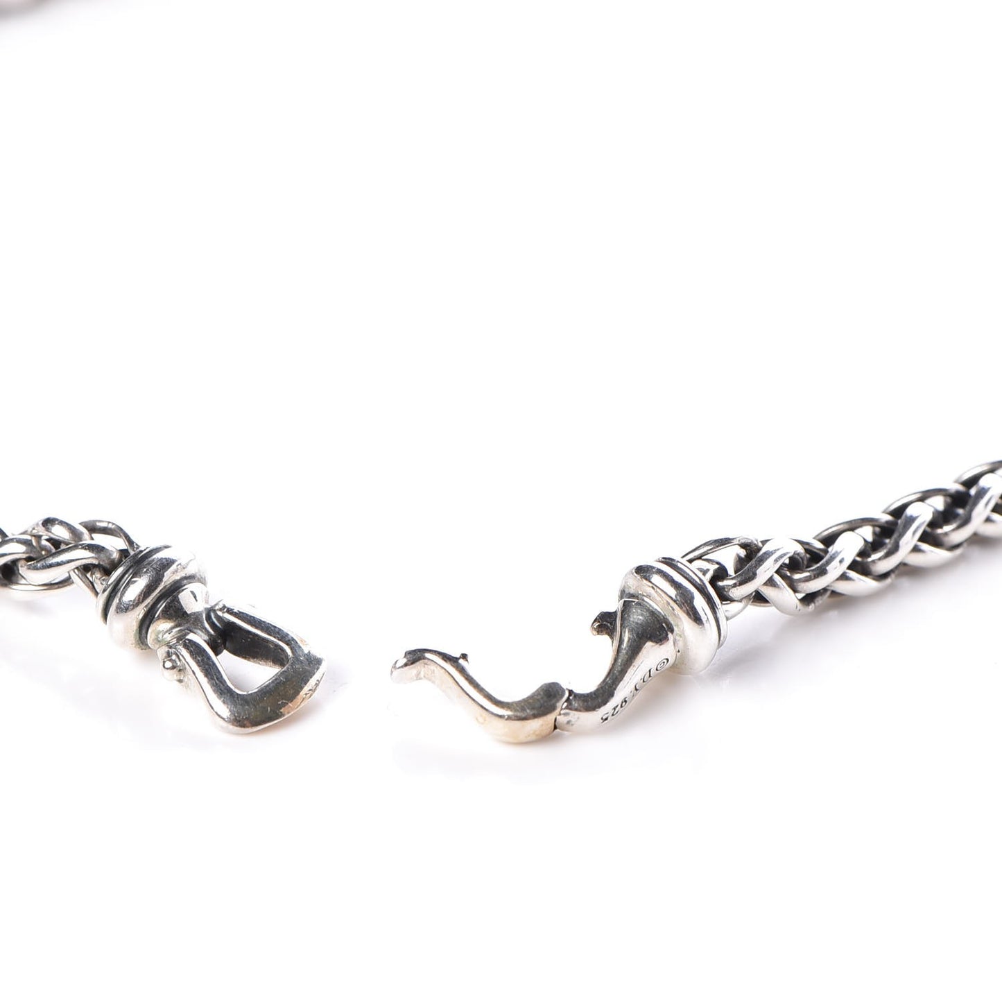 Sterling Silver Diamond Wheat Chain Necklace