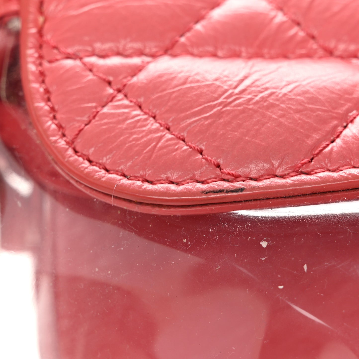 Crumpled Calfskin PVC Quilted Backpack Pink