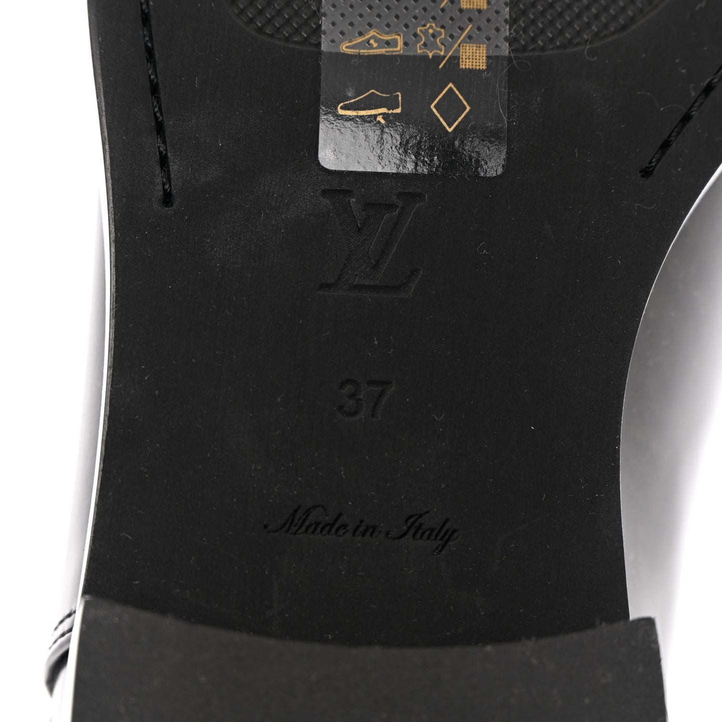 Patent Calfskin Monogram Flat Ankle Boots 37 Black