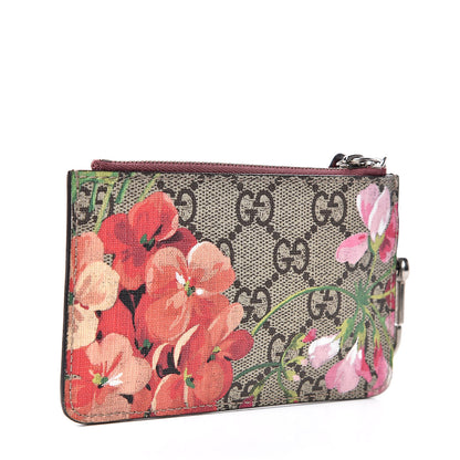 Gucci GG Supreme Monogram Blooms Key Ring Coin Case Beige Multicolor Dry Rose 3 of 6