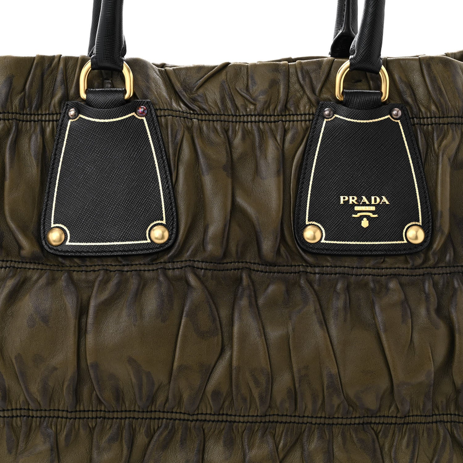 Prada Nappa Gaufre Tote Green 7 of 9