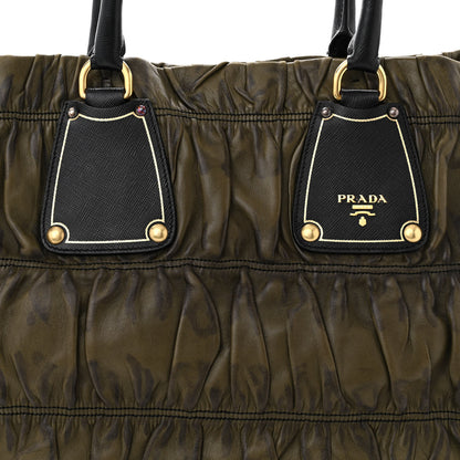Prada Nappa Gaufre Tote Green 7 of 9