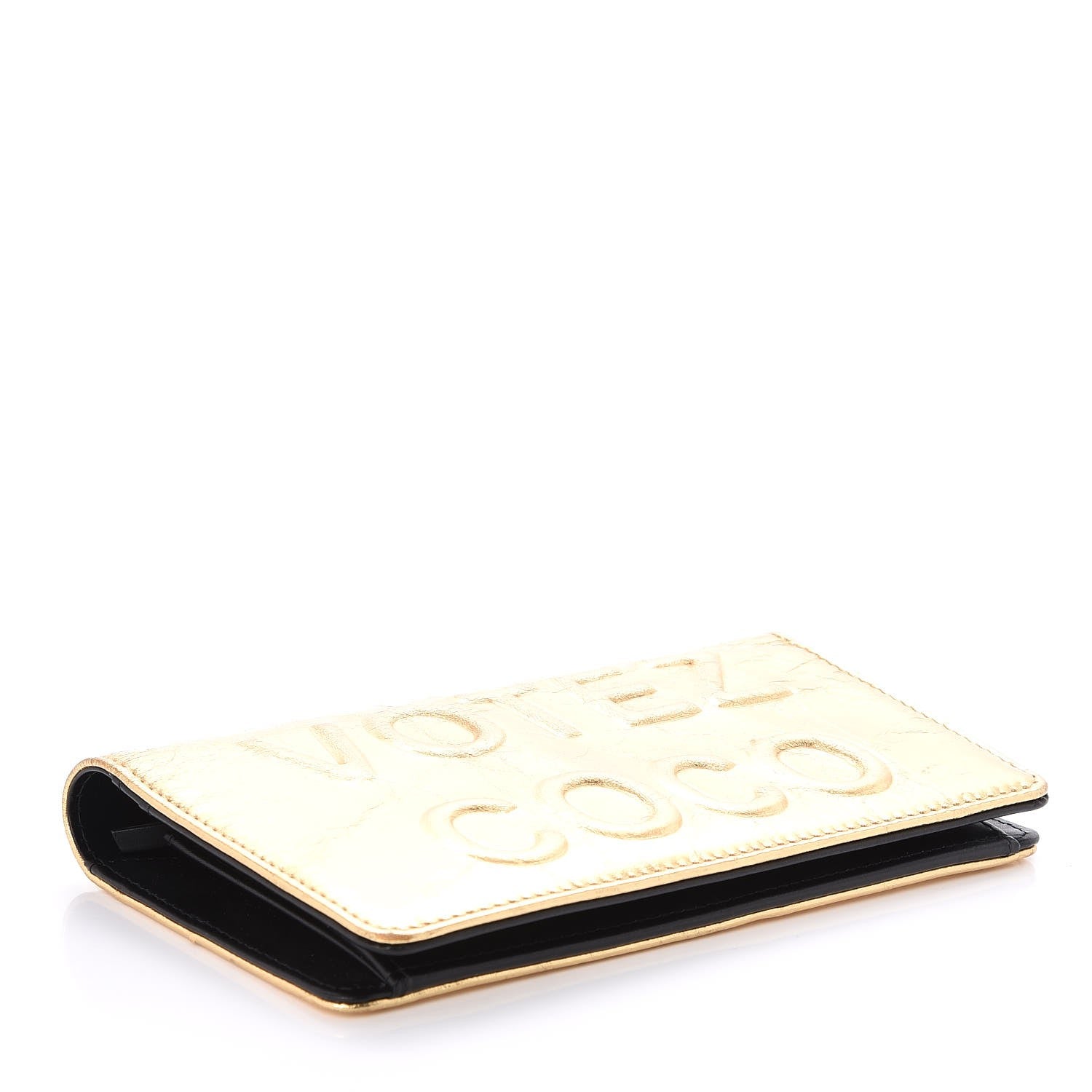 Chanel Metallic Calfskin Votez Coco Yen Wallet Gold 4 of 8