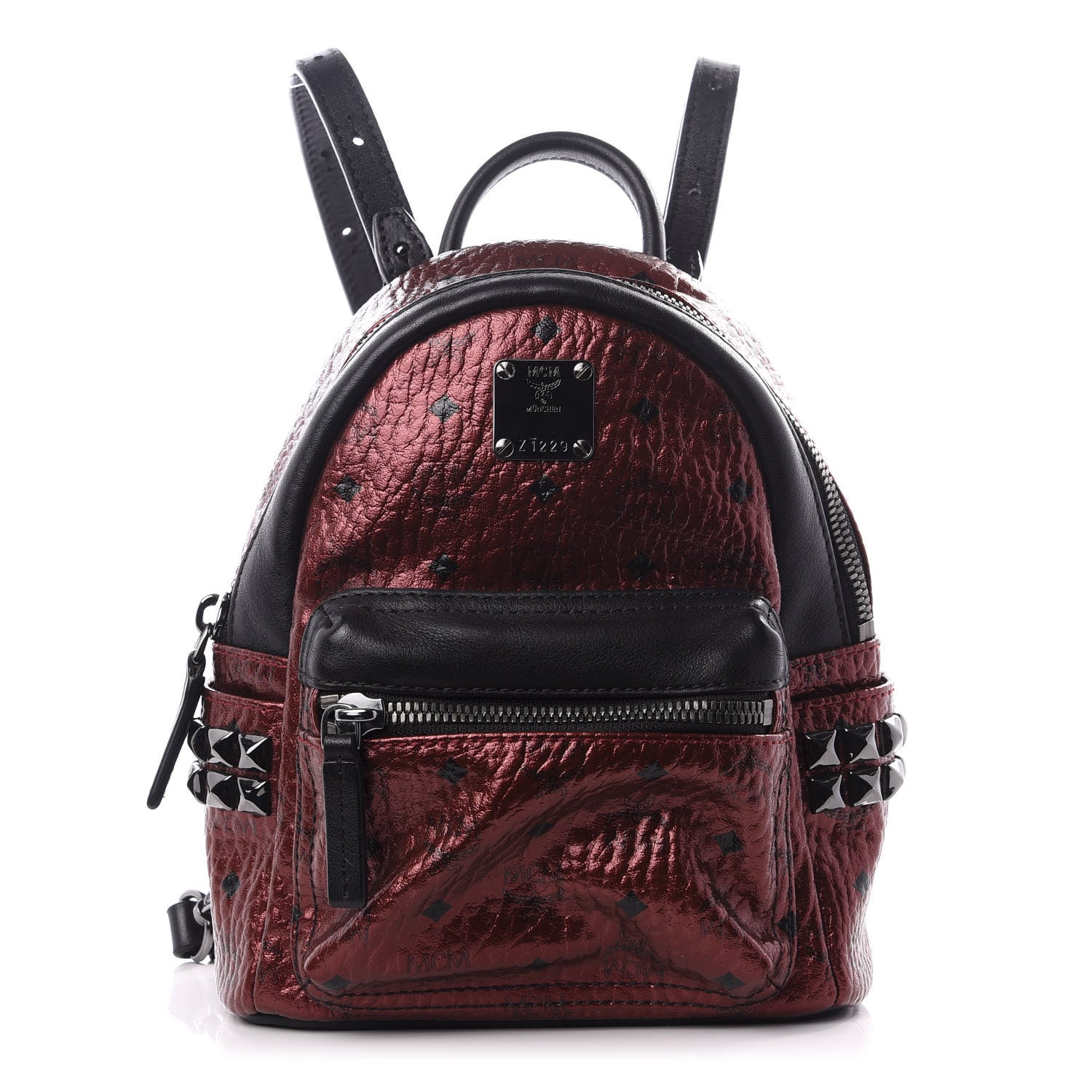 MCM Metallic Visetos Studded X-Mini Bebe Boo Backpack Scooter 1 of 8