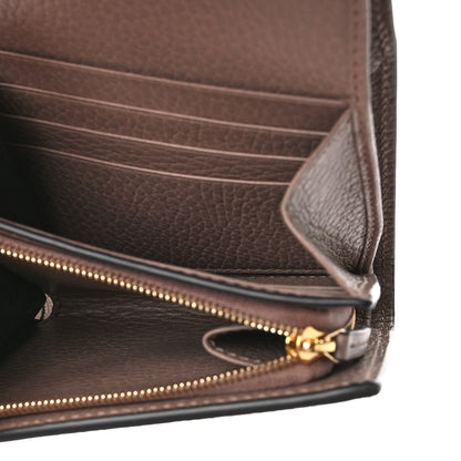Gucci Dollar Calfskin GG Supreme Monogram Medium GG Marmont Card Case Porcelain Rose Beige Ebony 5 of 9