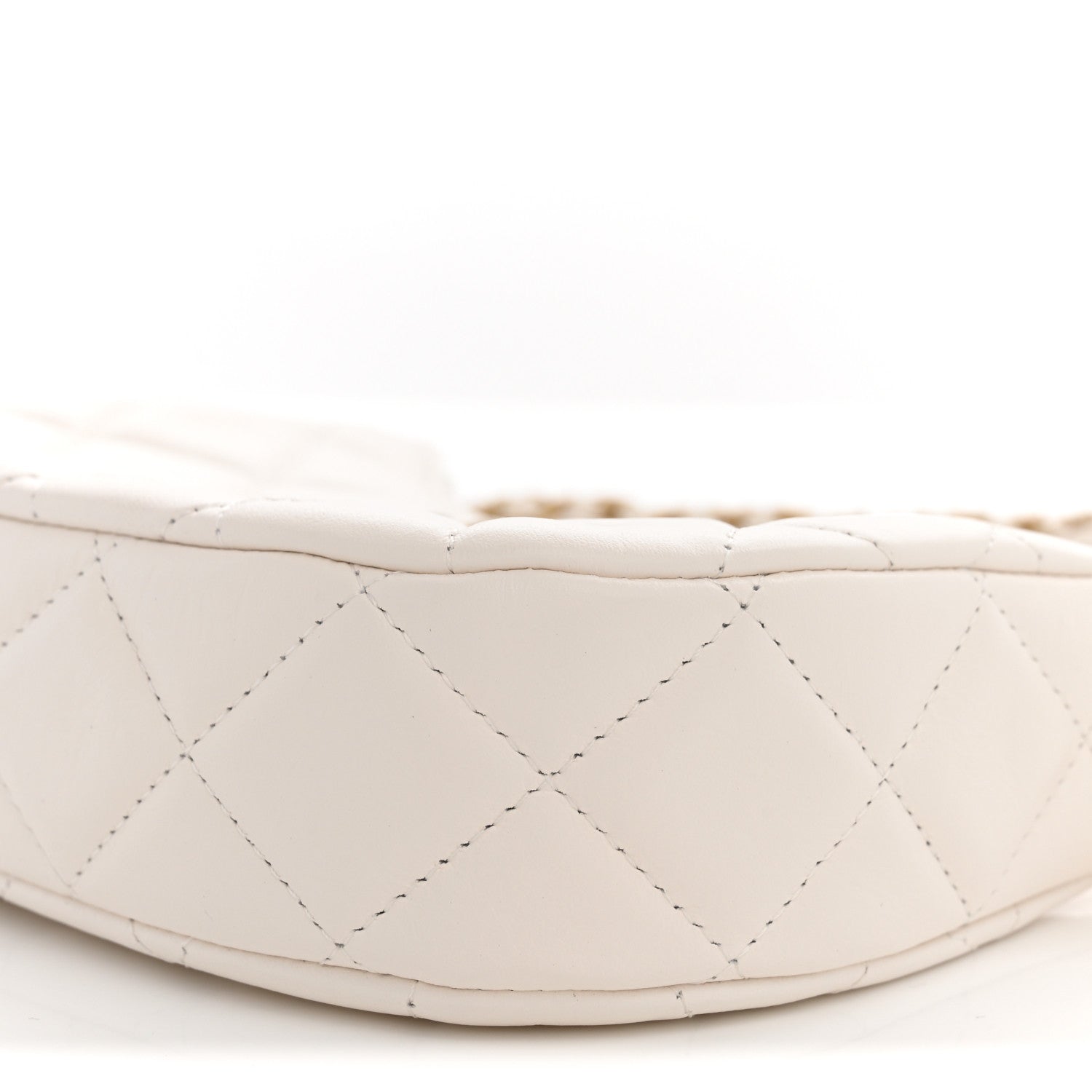 Chanel Crumpled Calfskin Quilted Braided CC Small Hobo White 10 of 11