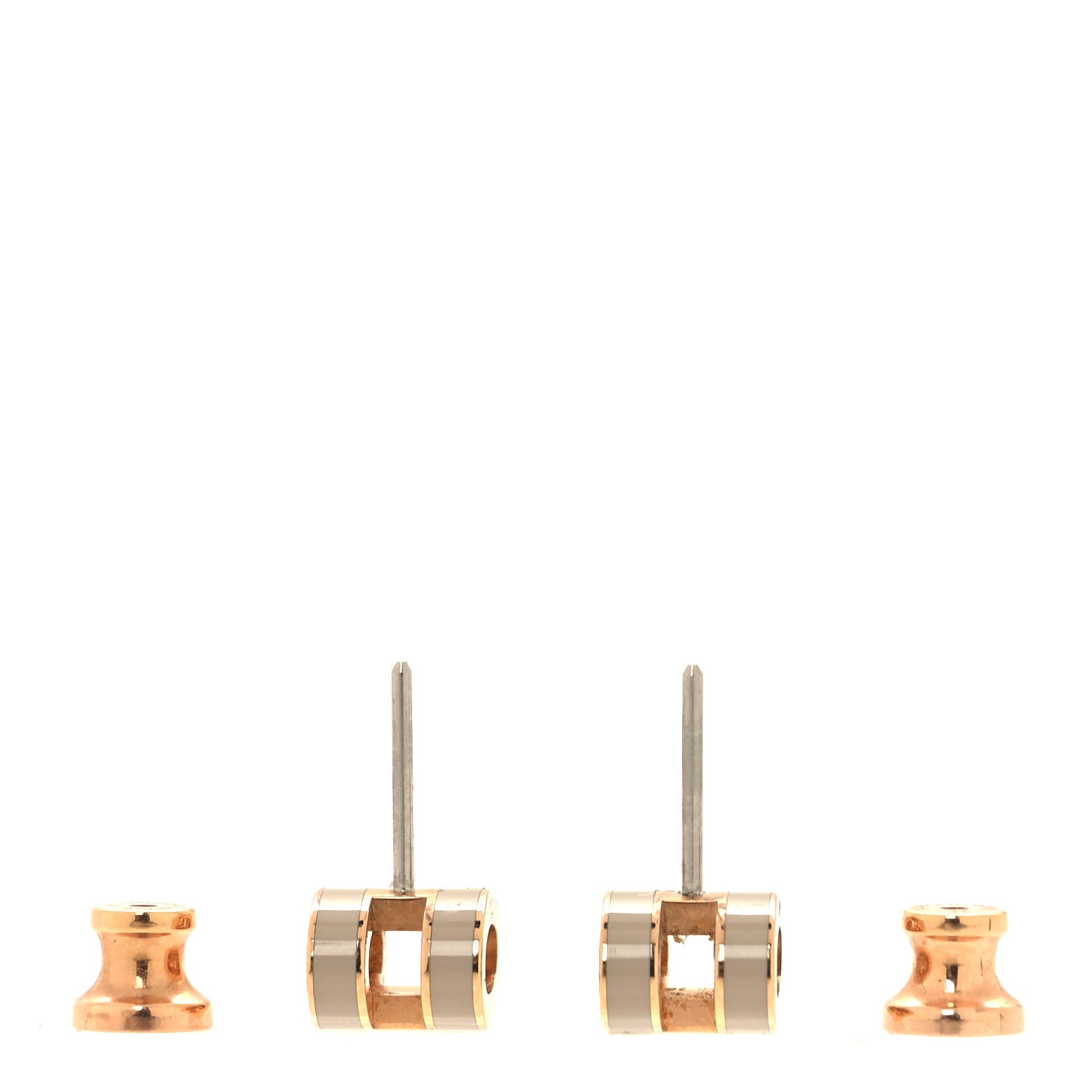 Hermes Gold Lacquered Mini Pop H Earrings Marron Glace 3 of 5