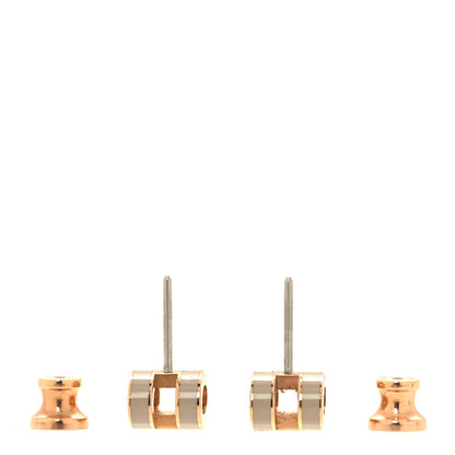 Hermes Gold Lacquered Mini Pop H Earrings Marron Glace 3 of 5