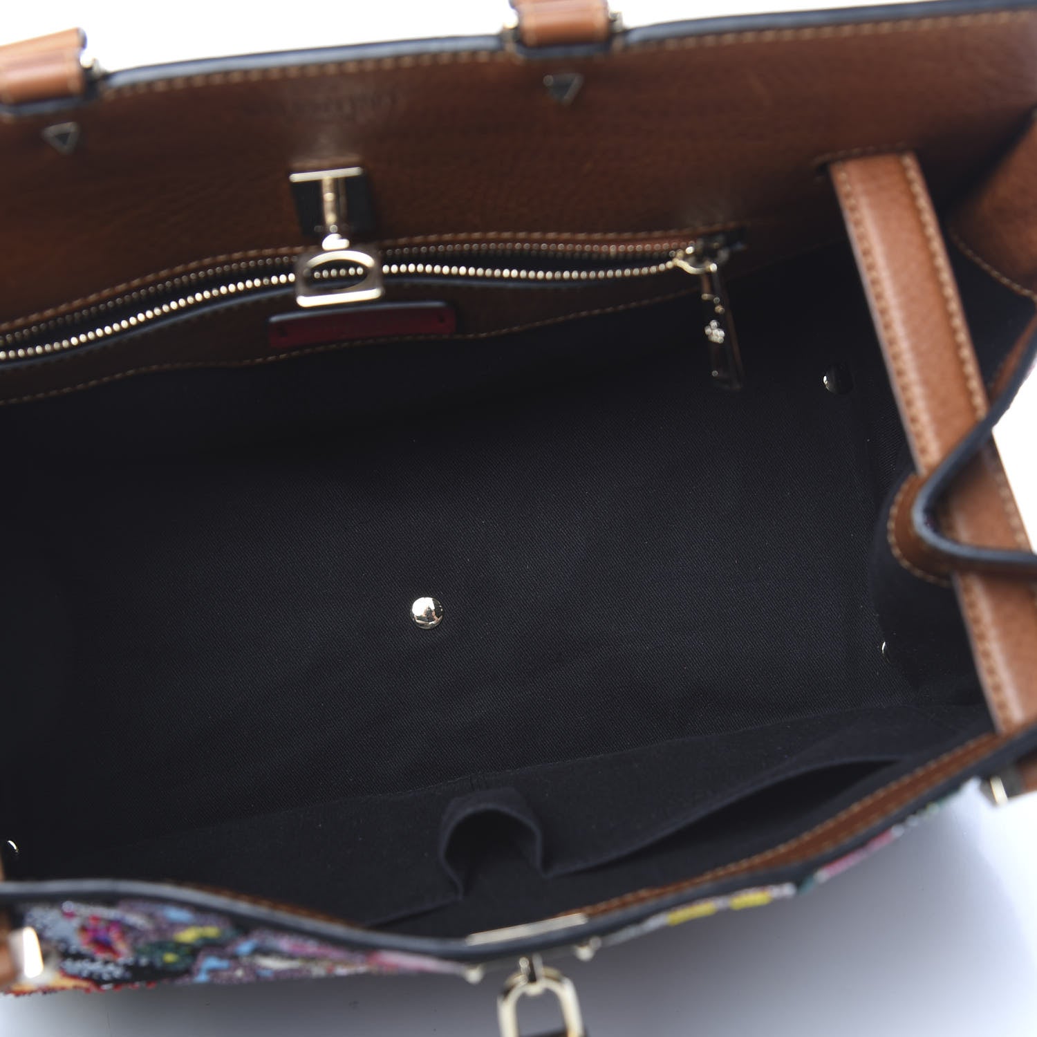 Valentino Garavani Calfskin Suede Embroidered Large Joylock Satchel Tan 5 of 12