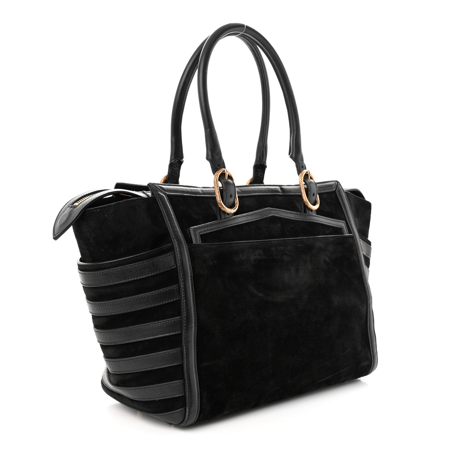 Christian Louboutin Suede Calfskin Farida Bowler Bag Black 3 of 12