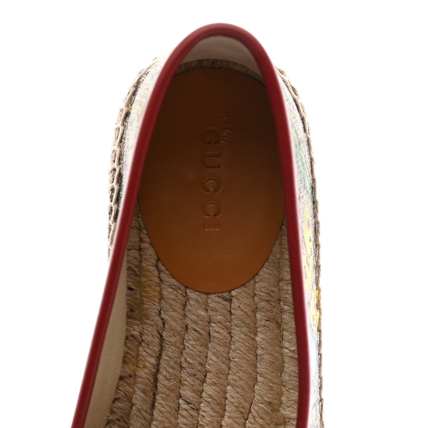 GG Supreme Monogram Tian Womens Espadrilles 36.5 Beige Ebony Multicolor Rosso