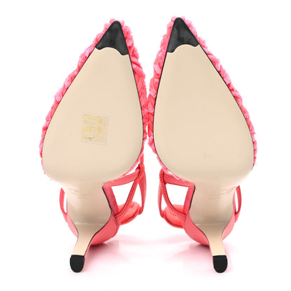 Fendi Mesh FF Fray Colibri Lite 85mm Slingback Pumps 36.5 Kissed 5 of 10
