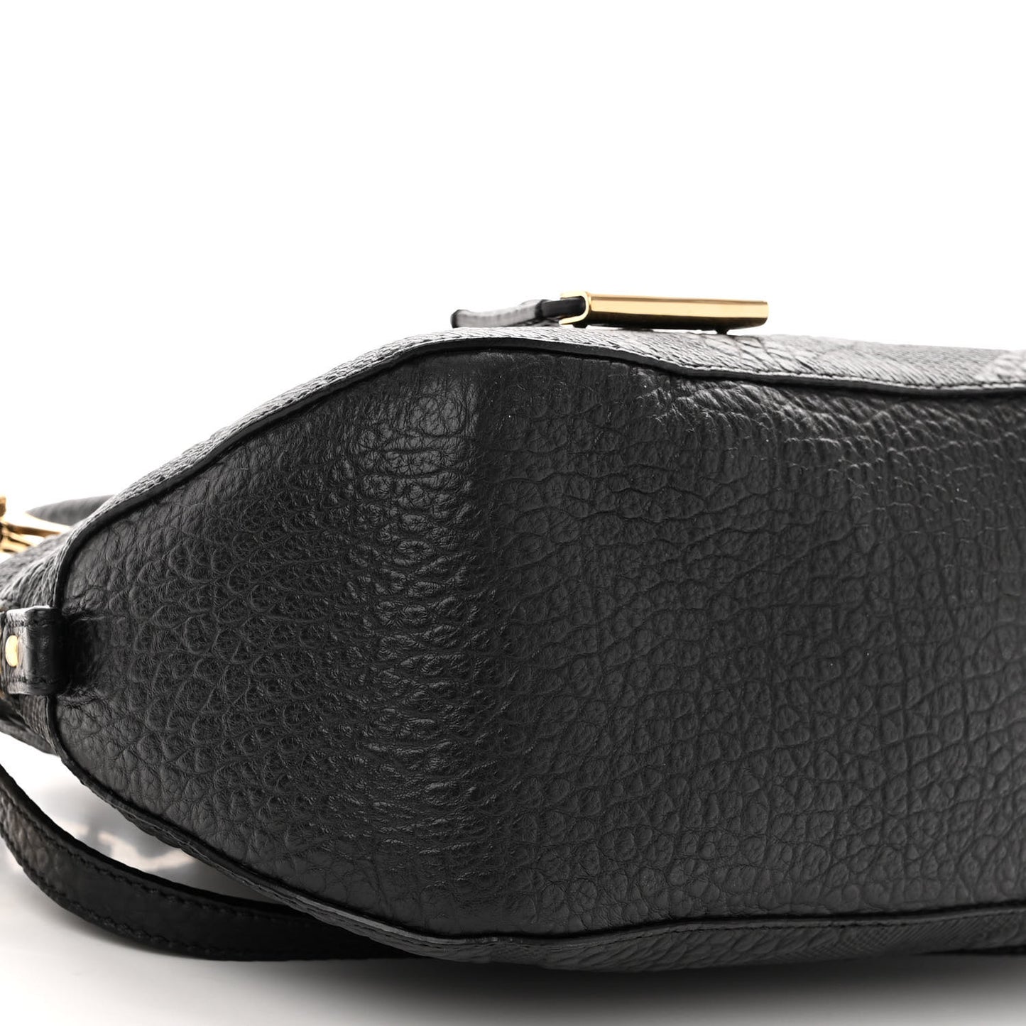 Heritage Grain Check Embossed Small Orchard Bowling Bag Black
