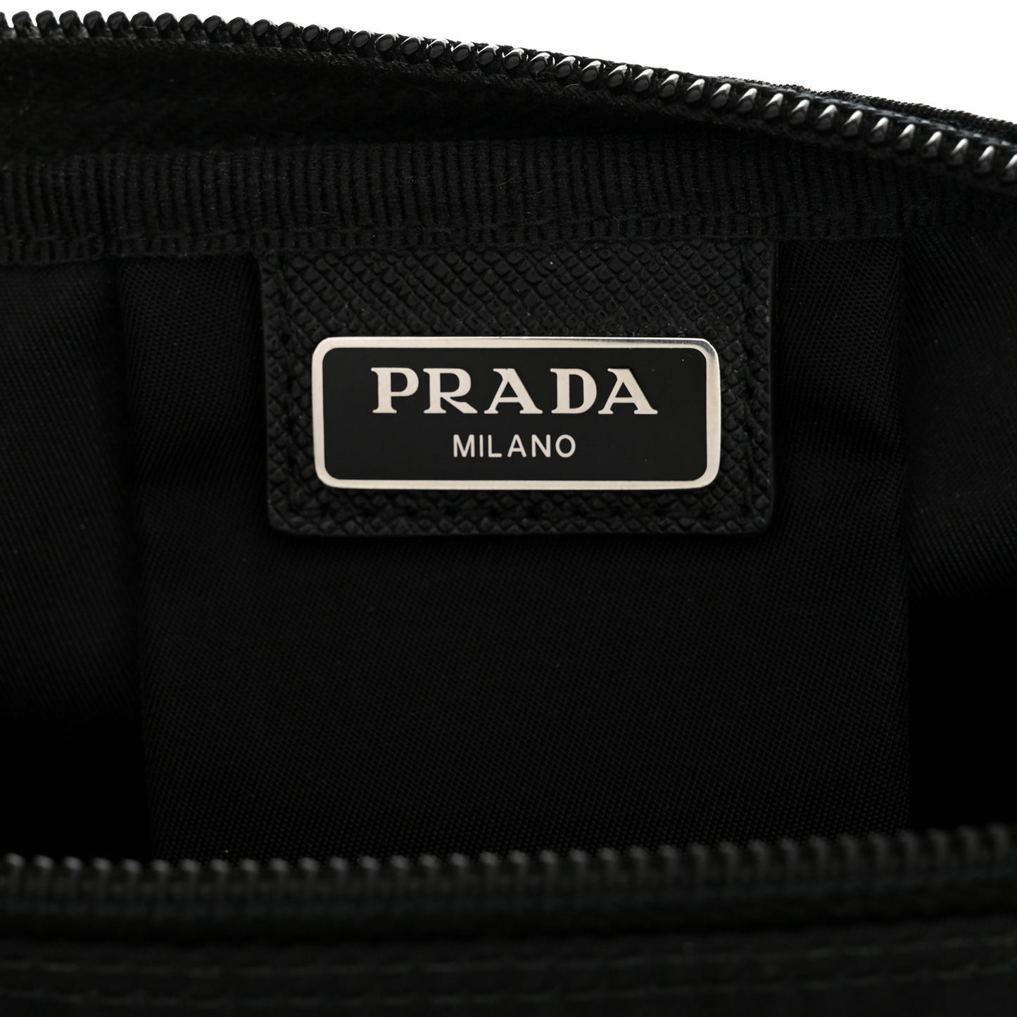 Nylon Tessuto Cosmetic Pouch Black