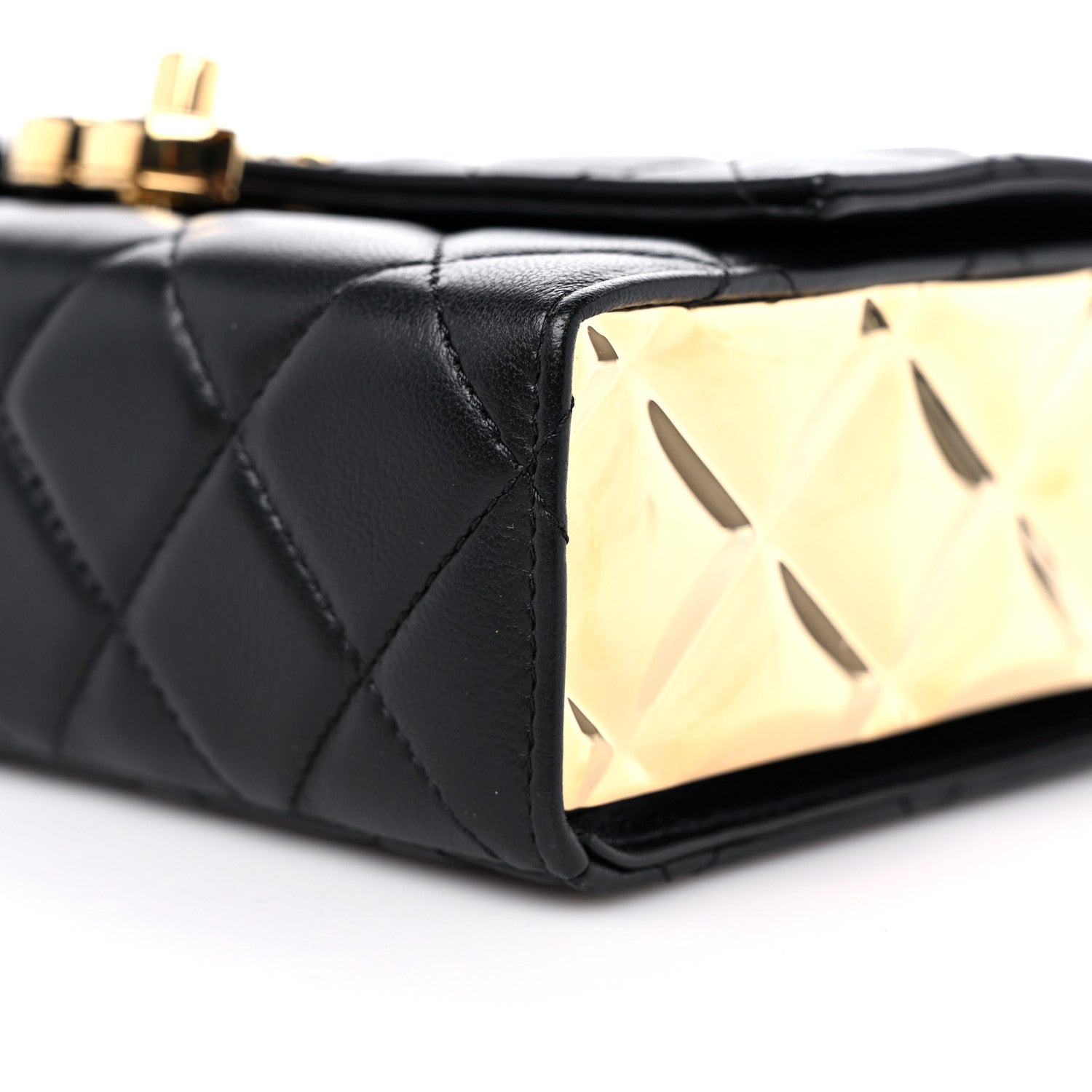 Chanel Lambskin Quilted Mini Golden Plate Flap Black 9 of 10