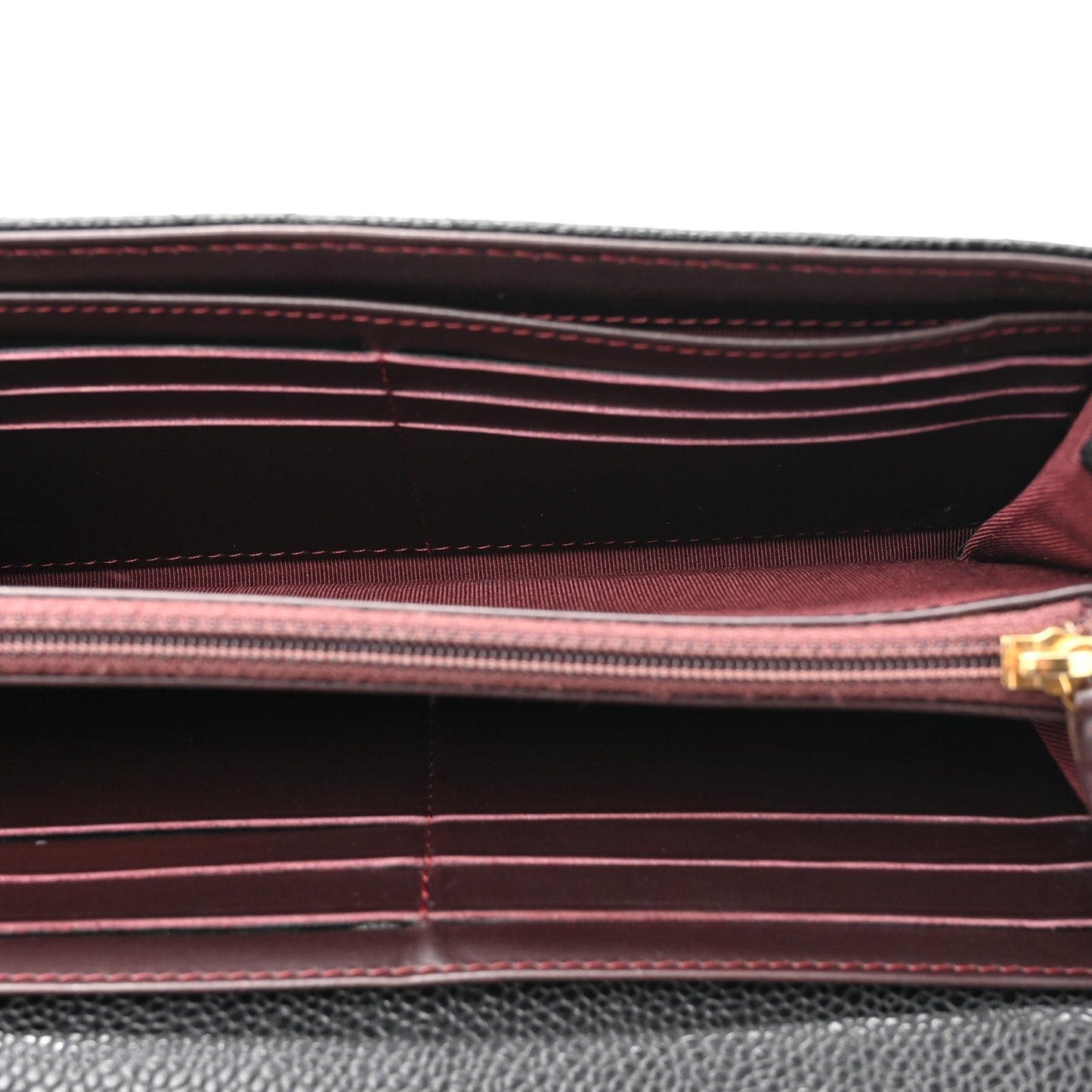 Caviar Quilted Large Gusset Flap Wallet Black