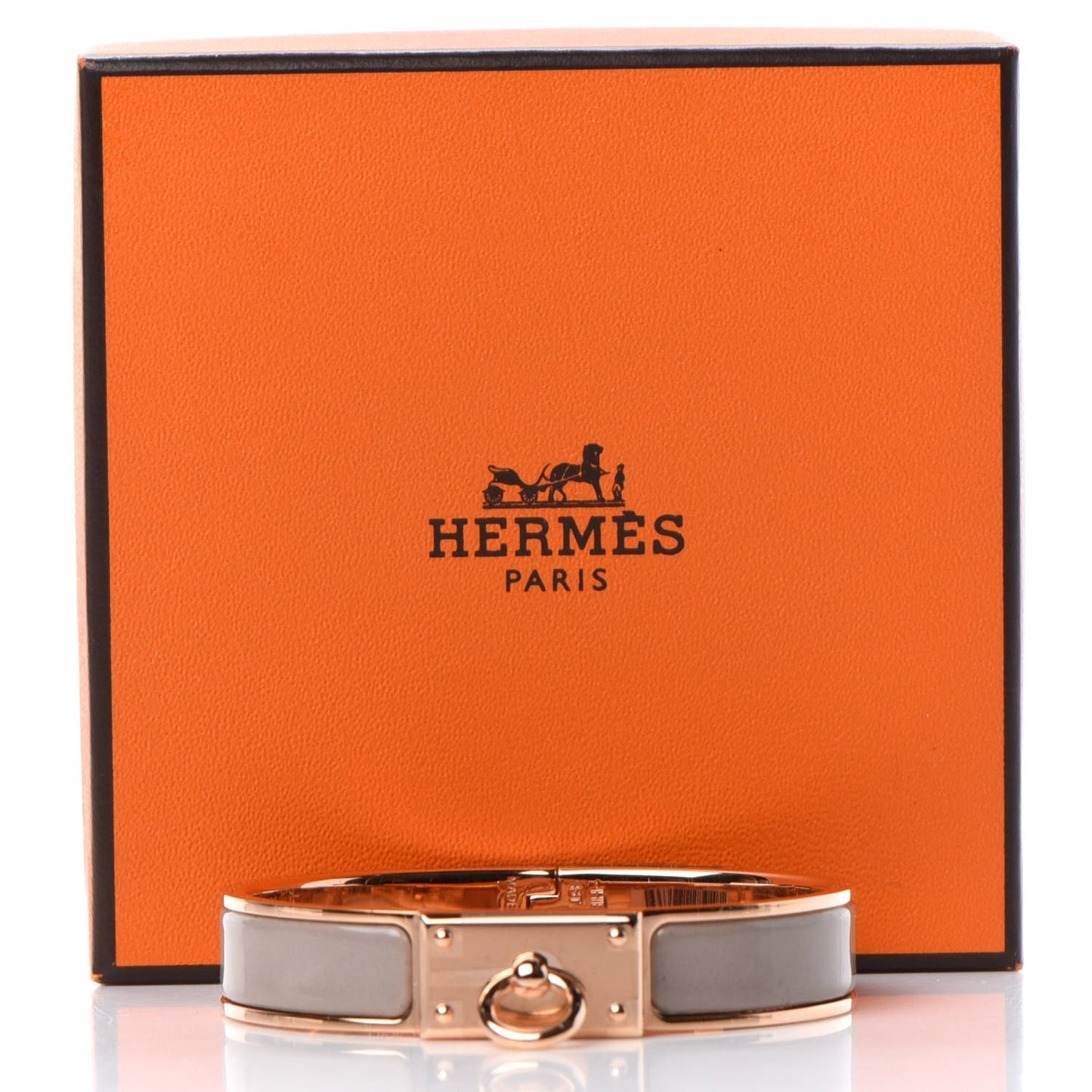 Enamel Clic Anneau Bracelet PM Marron Glace