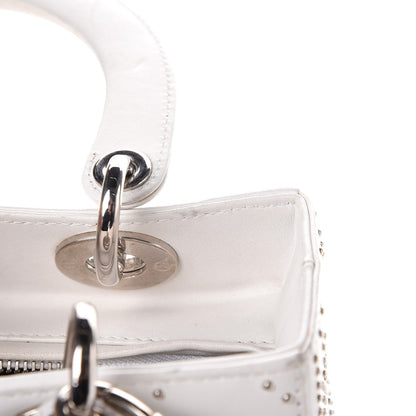 Christian Dior Lambskin Studded Cannage Medium Lady Dior White 10 of 14