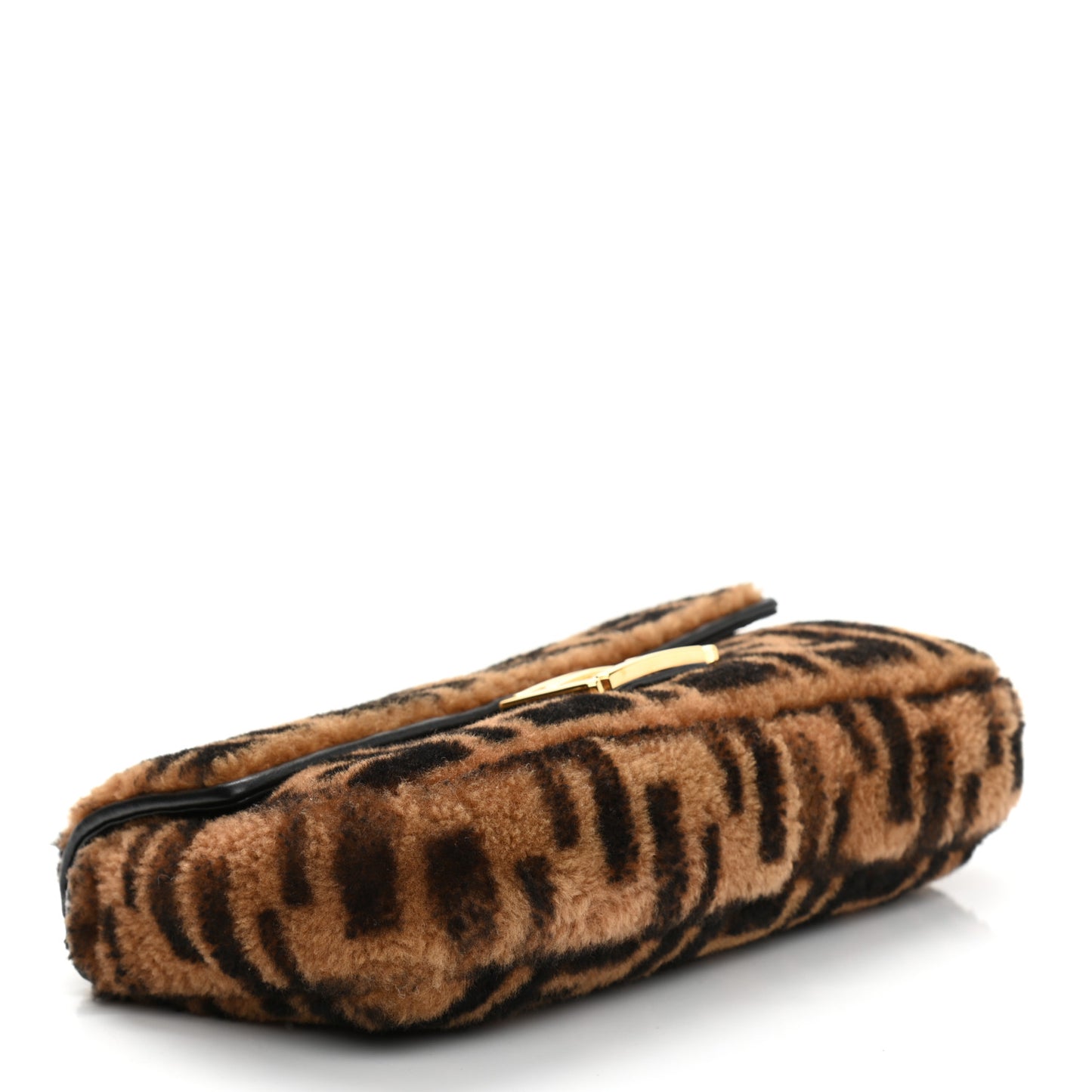 Shearling Vitello Dolce Macro FF 1974 Baguette Tobacco Black