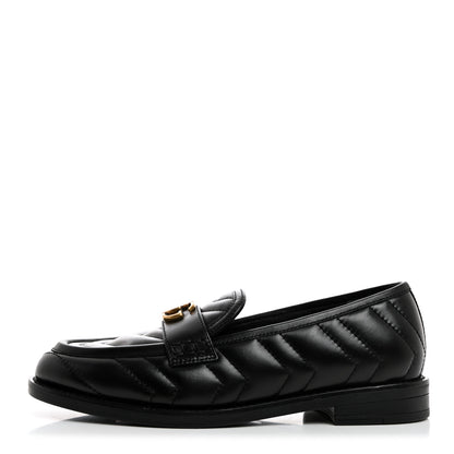 Gucci Nappa Matelasse Double G Marmont Loafers 35.5 Black 1 of 9