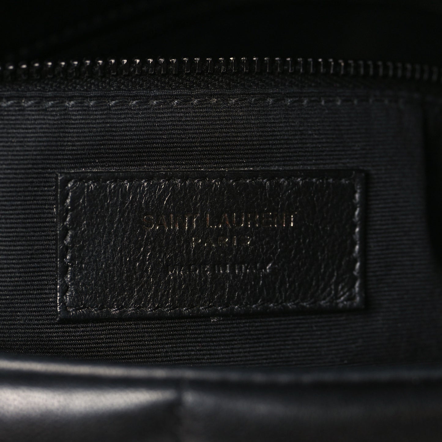 Lambskin Quilted Monogram Monochrome Small Loulou Puffer Chain Satchel Black