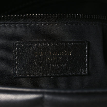 Saint Laurent Lambskin Quilted Monogram Monochrome Small Loulou Puffer Chain Satchel Black 6 of 10