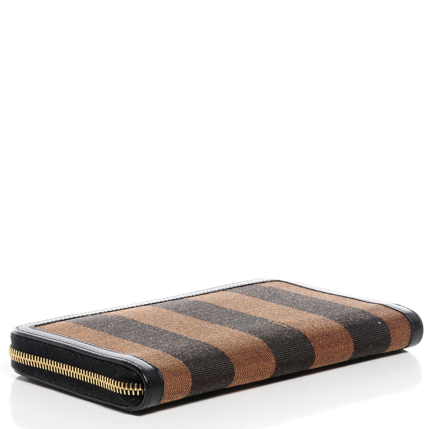 Pequin Cuoio Vegetale Zip Around Wallet Tobacco Black