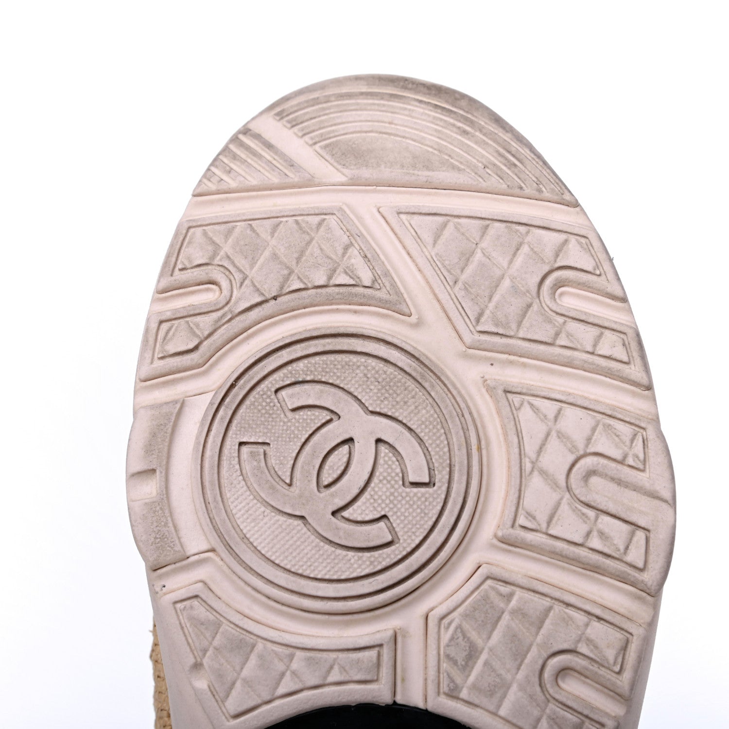 Chanel Braided Raffia Womens CC Sneakers 38.5 Beige 12 of 22