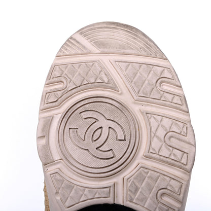Chanel Braided Raffia Womens CC Sneakers 38.5 Beige 12 of 22
